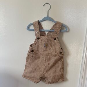 Carhartt Tan Striped Kids Overalls